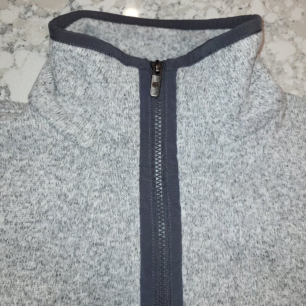 Lululemon Fleece Full Zip Sweater Grey Black Sz 8 Athleisure Sporty Cozy - Picture 5 of 12